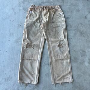 Carhartt brown faded double knee work wear carpenter pants